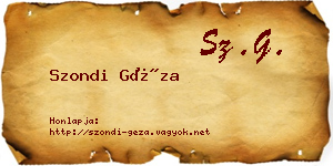 Szondi Géza névjegykártya