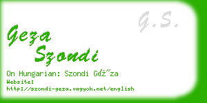 geza szondi business card